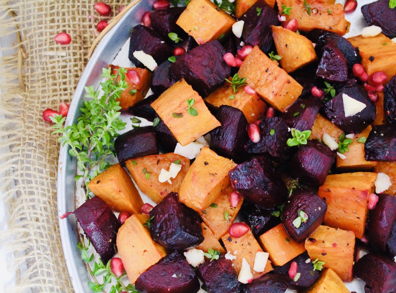 Easy Roasted Sweet Potatoes + Beets | Red Wine Dragons