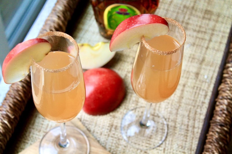 Maple Apple Cider Fall Mimosas with Apple Whiskey